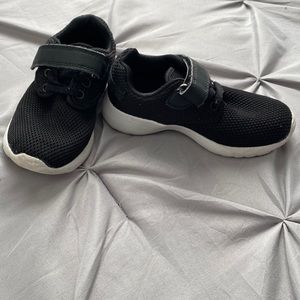 Girls size small 10 black with white Velcro sneakers
